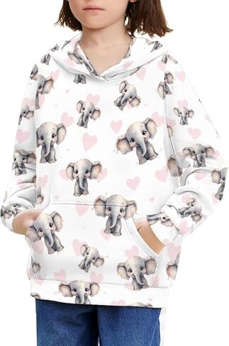 Xhuibop Fashion Design Kids Hoodies Girls 6-16 Long Sleeve Pullover Sweatshirt in Kuwait