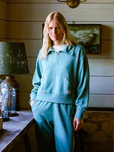 Fair Harbor The Saltaire Half-Zip –– Women's Contemporary Jacket –– Ultrasoft, Midweight, Relaxed Fit in Kuwait