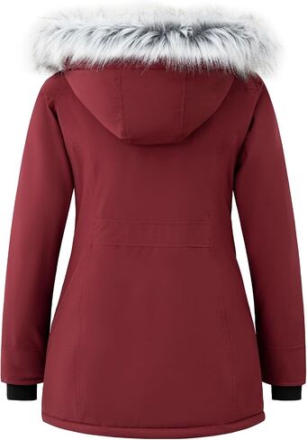 Wantdo Women's Down Jacket Water Resistant Warm Winter Parka Long Puffer Coat with Fur Hooded in Saudi Arabia