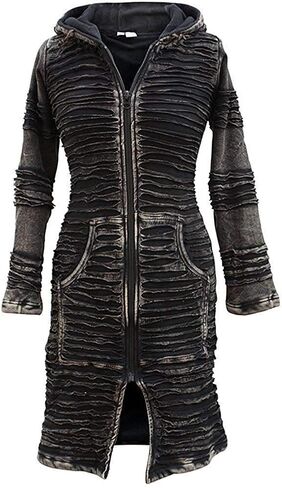 Shopoholic Fashion Womens Stonewashed Boho Hippie Gothic Long Jacket in Kuwait