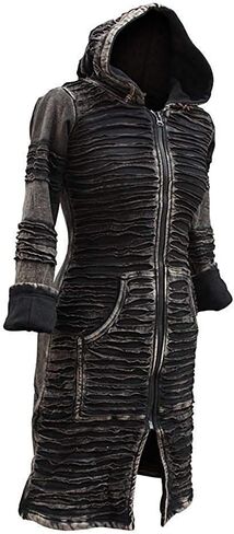 Shopoholic Fashion Womens Stonewashed Boho Hippie Gothic Long Jacket in Kuwait