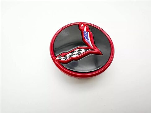 Set of 4Pcs Wheel Center Cap Replacement for 2014+ C7 Corvette Stingray Center Caps w/Crossed Flag Logo 68mm 2.7" 23217059 (Black Blue) in Kuwait