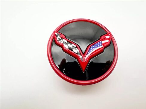 Set of 4Pcs Wheel Center Cap Replacement for 2014+ C7 Corvette Stingray Center Caps w/Crossed Flag Logo 68mm 2.7" 23217059 (Black Blue) in Kuwait