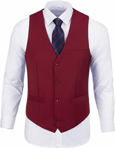 Men's Suit 2 Piece Vest Set Slim Fit Dress Suit Casual Suit Waistcoat Pant in Kuwait