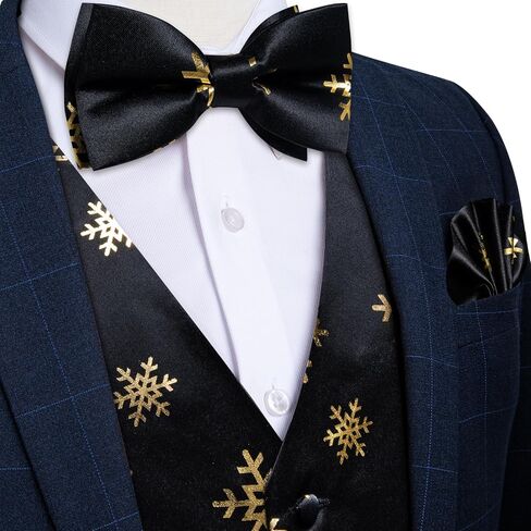 DiBanGu Mens Christmas Suit Vest Festive Xmas Dress Waistcoat and Bowtie Set Vacation Holiday Dress Vest for Tuxedo Party in Kuwait
