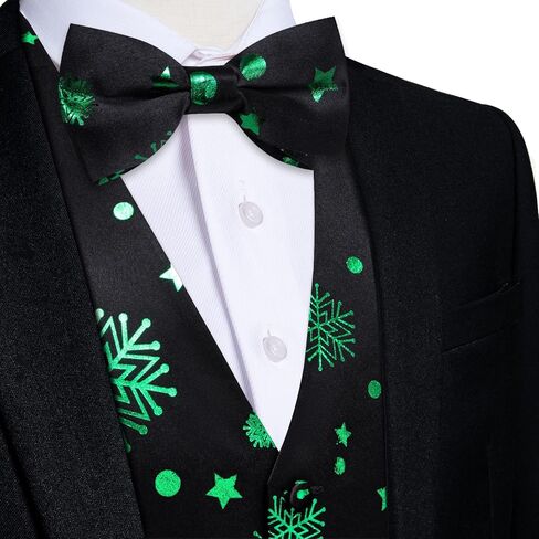 DiBanGu Mens Christmas Suit Vest Festive Xmas Dress Waistcoat and Bowtie Set Vacation Holiday Dress Vest for Tuxedo Party in Kuwait