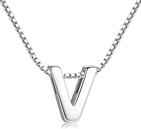 CANDYFANCY Initial Necklace 925 Sterling Silver Letter Pendant Personalized 26 Alphabet Necklace for Women Men A-Z in Kuwait