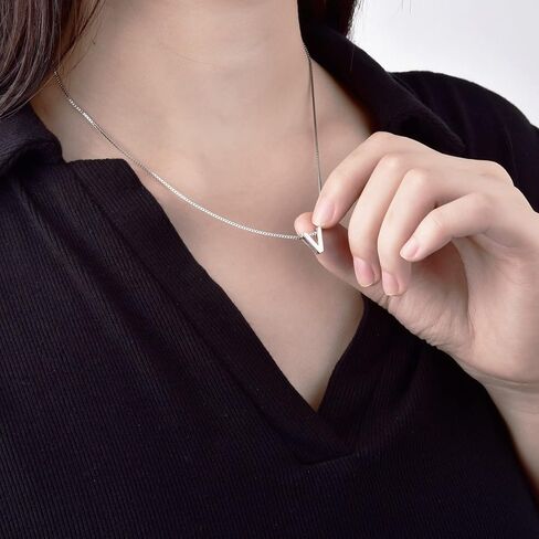 CANDYFANCY Initial Necklace 925 Sterling Silver Letter Pendant Personalized 26 Alphabet Necklace for Women Men A-Z in Kuwait