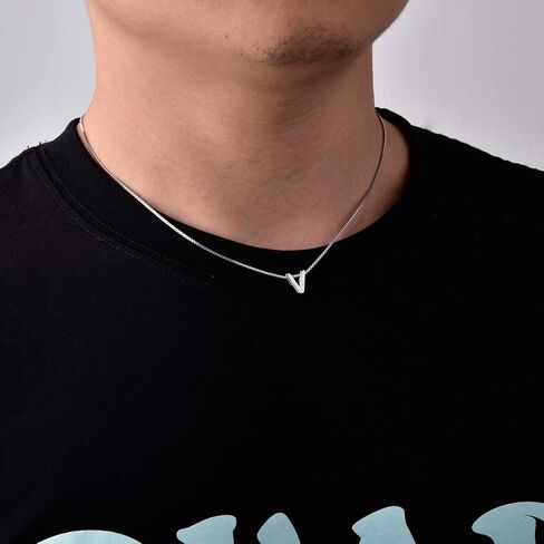 CANDYFANCY Initial Necklace 925 Sterling Silver Letter Pendant Personalized 26 Alphabet Necklace for Women Men A-Z in Kuwait