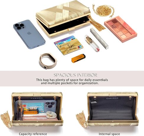 CARIEDO Women's Handbag Tassel Evening Clutch Cross Body & Shoulder Bag Bridal Purse for Wedding Prom Night Out Party in Kuwait