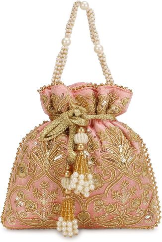 LONGING TO BUY Potli Bags with Golden Embrodiery, Polti Clutch For Wedding, Evening Function in Saudi Arabia