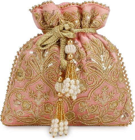 LONGING TO BUY Potli Bags with Golden Embrodiery, Polti Clutch For Wedding, Evening Function in Saudi Arabia
