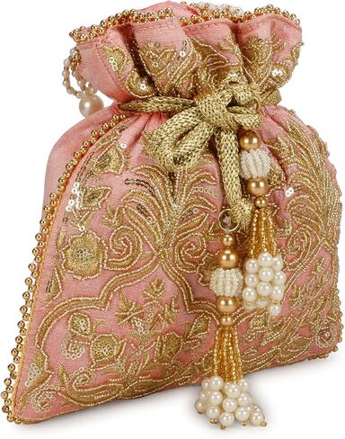 LONGING TO BUY Potli Bags with Golden Embrodiery, Polti Clutch For Wedding, Evening Function in Saudi Arabia