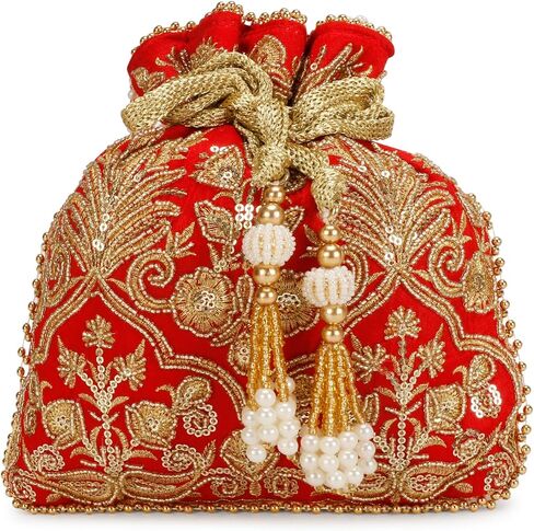 LONGING TO BUY Potli Bags with Golden Embrodiery, Polti Clutch For Wedding, Evening Function in Saudi Arabia