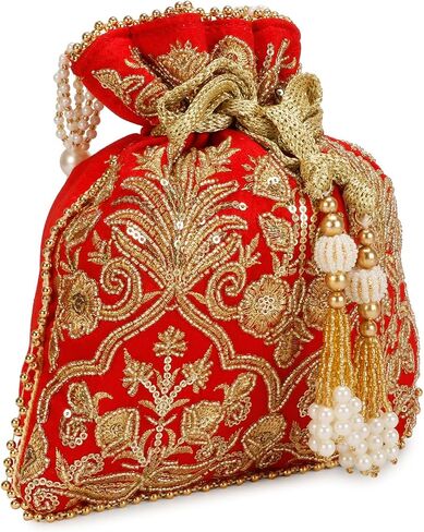 LONGING TO BUY Potli Bags with Golden Embrodiery, Polti Clutch For Wedding, Evening Function in Saudi Arabia