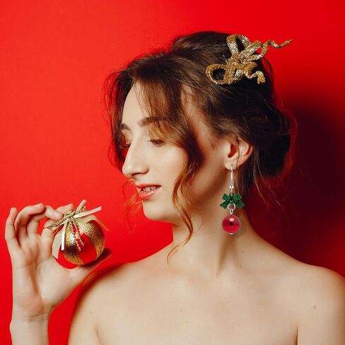 Artlunar Christmas Earrings-Xmas Holiday Dangle Earrings for Women Christmas Tree Snowflake Bow Bells Earrings Christmas Accessory in Kuwait