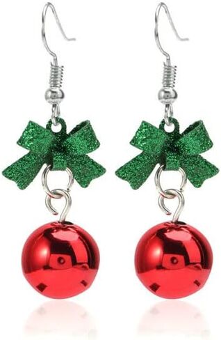 Artlunar Christmas Earrings-Xmas Holiday Dangle Earrings for Women Christmas Tree Snowflake Bow Bells Earrings Christmas Accessory in Kuwait