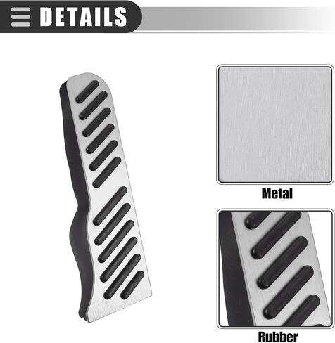 Motoforti Brake and Accelerator Pedal Covers, for Chevrolet Camaro 2016-2023, Metal, Black Silver Tone, 1 Set in Saudi Arabia