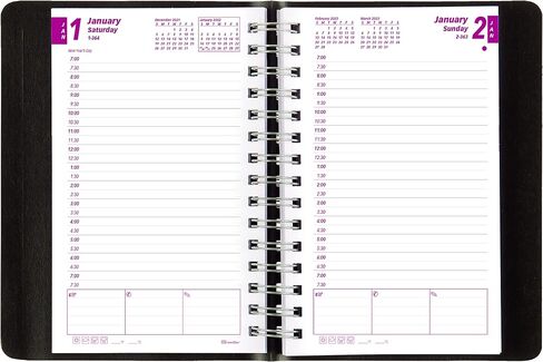 Brownline 2024 Essential Daily/Monthly Planner, Appointment Book, 12 Months, January to December, Twin-Wire Binding, 8" x 5", Black (CB634W.BLK-24) in Saudi Arabia