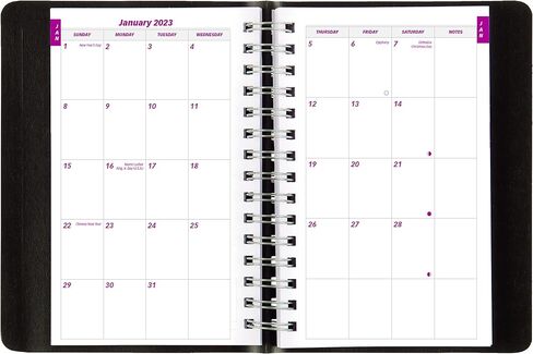 Brownline 2024 Essential Daily/Monthly Planner, Appointment Book, 12 Months, January to December, Twin-Wire Binding, 8" x 5", Black (CB634W.BLK-24) in Saudi Arabia