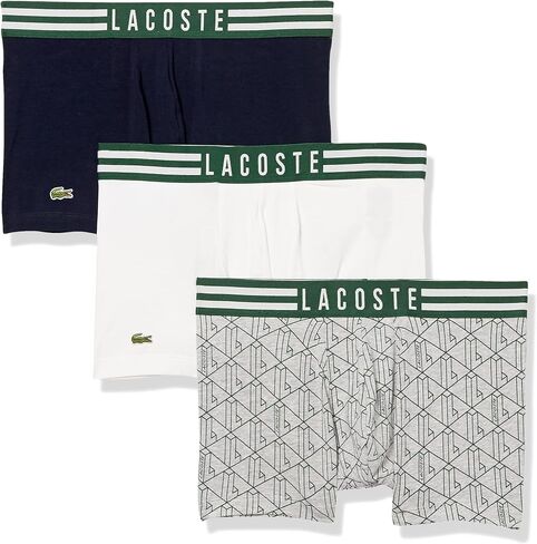 Lacoste Mens Cotton Stretch Essentials Trunks 3 pack in Saudi Arabia