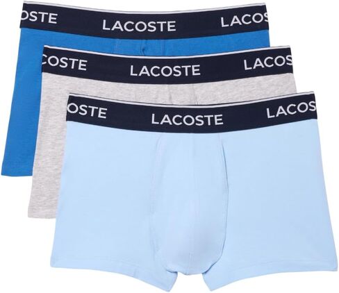 Lacoste Mens Cotton Stretch Essentials Trunks 3 pack in Saudi Arabia