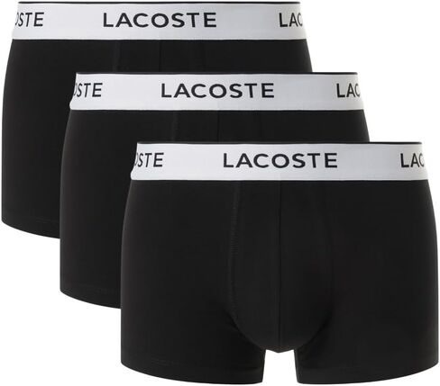 Lacoste Mens Cotton Stretch Essentials Trunks 3 pack in Saudi Arabia