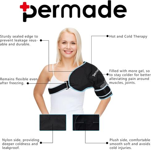 Shoulder Ice Pack Rotator Cuff Cold Therapy, Shoulder Pain Relief Reusable Large Gel Ice Packs for Shoulder Injuries, Hot Cold Shoulder Compression for Men Women Left Right Rotator Cuff Relief in Kuwait