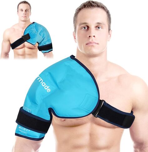 Shoulder Ice Pack Rotator Cuff Cold Therapy, Shoulder Pain Relief Reusable Large Gel Ice Packs for Shoulder Injuries, Hot Cold Shoulder Compression for Men Women Left Right Rotator Cuff Relief in Kuwait