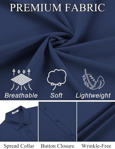 COOFANDY Mens Dress Shirts Button Down Short Sleeve Shirt Lightweight Wrinkle Free Business Casual Shirts in Saudi Arabia