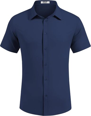 COOFANDY Mens Dress Shirts Button Down Short Sleeve Shirt Lightweight Wrinkle Free Business Casual Shirts in Saudi Arabia
