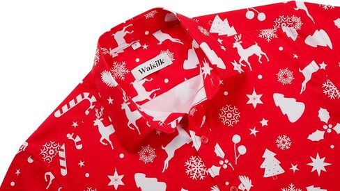 Christmas Hawaiian Button Down Shirt for Men Xmas Santa Printed Casual Beach Short Sleeve Shirts in Kuwait