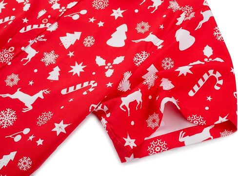 Christmas Hawaiian Button Down Shirt for Men Xmas Santa Printed Casual Beach Short Sleeve Shirts in Kuwait