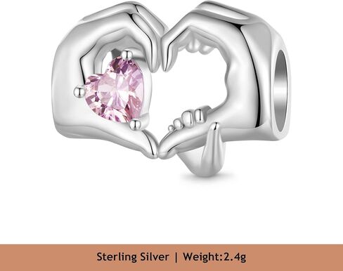 GNOCE Finger With Heart Love Charms for Bracelet 925 Sterling Silver Forever Heart Bead Charm for Women Mom Mother'S Day Gift Family Wife Lover in Saudi Arabia