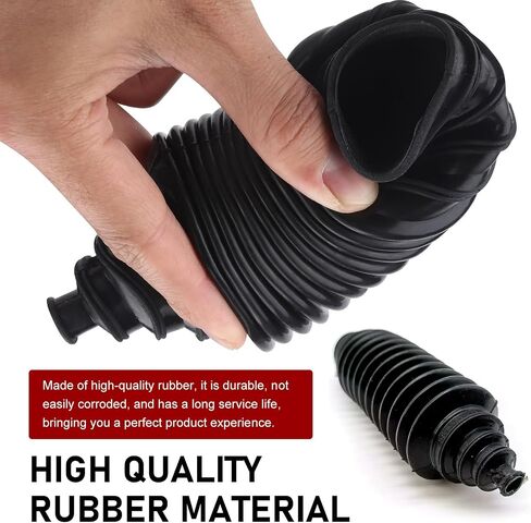 2 PCS Automobile Steering Rack Dust Cover, 8.66" Silicone 4 Sizes Cuttable Corrugated Retractable Tube with Fixing Clamp, Steering Gear Lever Tie Rod Cover, Universal for Cars (Black) in Saudi Arabia