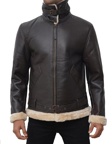 جاكيت fjackets من جلد الخراف الحقيقي - معاطف شتوية طويلة وسترات جلدية للرجال in Saudi Arabia