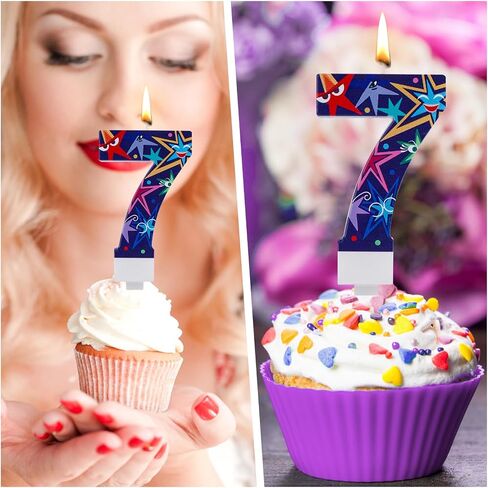 Birthday Number Candles, Inside Party Decorative Number Candle Cake Topper Candle Feelings Theme Party Decorations for Cartoon Birthday Party Supplies (Number 7) in Saudi Arabia