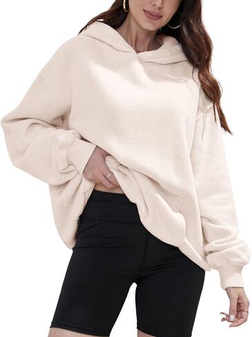 Womens Oversized Hoodies Sweatshirts Loose Fit Heavyweight Fleece Hooded Pullover Tops Sweaters Fashion Outfits 2024 in Saudi Arabia