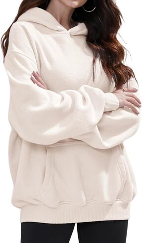 Womens Oversized Hoodies Sweatshirts Loose Fit Heavyweight Fleece Hooded Pullover Tops Sweaters Fashion Outfits 2024 in Saudi Arabia