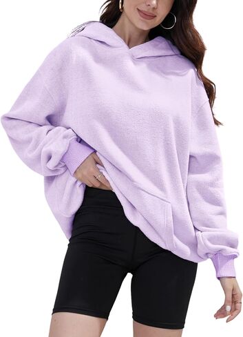 Womens Oversized Hoodies Sweatshirts Loose Fit Heavyweight Fleece Hooded Pullover Tops Sweaters Fashion Outfits 2024 in Saudi Arabia
