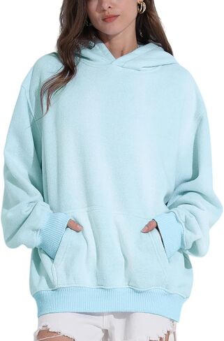 Womens Oversized Hoodies Sweatshirts Loose Fit Heavyweight Fleece Hooded Pullover Tops Sweaters Fashion Outfits 2024 in Saudi Arabia