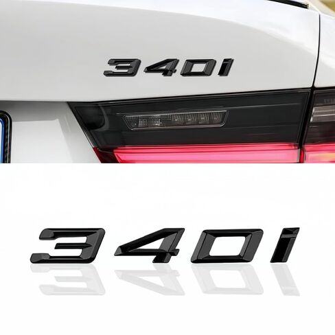 شعار السيارة متوافق مع غطاء صندوق السيارة الأسود اللامع 335i، شارة الشعار الخلفي، مادة ABS ممتازة in Kuwait