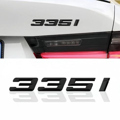 شعار السيارة متوافق مع غطاء صندوق السيارة الأسود اللامع 335i، شارة الشعار الخلفي، مادة ABS ممتازة in Kuwait