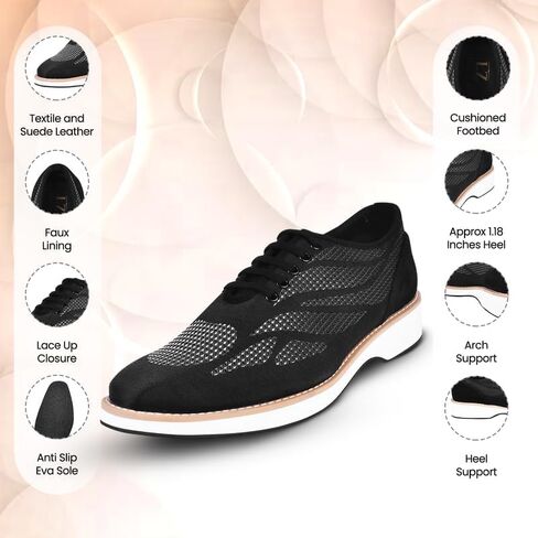 Mens Prom Shoes - Mens Canvas Textile and Suede Leather Lace up Casual Shoes in Kuwait