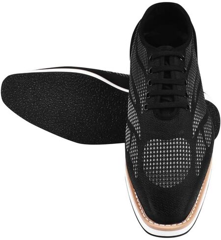Mens Prom Shoes - Mens Canvas Textile and Suede Leather Lace up Casual Shoes in Kuwait