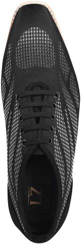 Mens Prom Shoes - Mens Canvas Textile and Suede Leather Lace up Casual Shoes in Kuwait