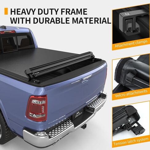 غطاء تونو لسرير الشاحنة الناعم القابل للطي من YINTATECH يناسب سيارة Chevy Silverado/GMC Sierra 1500 نمط هيكل جديد 2019-2025، سرير 5.8 قدم بدون باب خلفي متعدد المرونة، مقاوم للماء والغبار، موفر للوقود in Kuwait