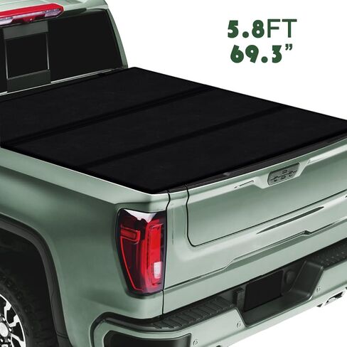 HY-SPEED Aluminium Hard Folding Truck Bed Tonneau Cover Compatible with 2019 2020 2021 2022 2023 2024 19 20 21 22 23 24 Silverado 1500 Sierra 1500 5.8 Ft Bed Tri Fold Style in Saudi Arabia