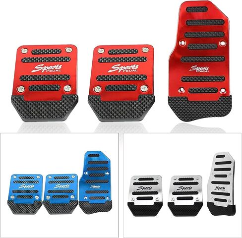 3 PCS Car Brake Pedal Cover, Anti-rubbing Metal Manual Vehicle Clutch Pedal Kits, Universal Automotive Accelerator Pedal Decorative Cover Accessories for Most Truck SUV Car (Red) in Saudi Arabia