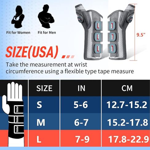 FEATOL 2 Pack Wrist Brace with Thumb Spica Splint for De Quervain's Tenosynovitis, Carpal Tunnel, Tendonitis, Arthritis-Thumb Brace for Pain Relief-Thumb Support for Left And Right Hand-Small/Medium in Saudi Arabia